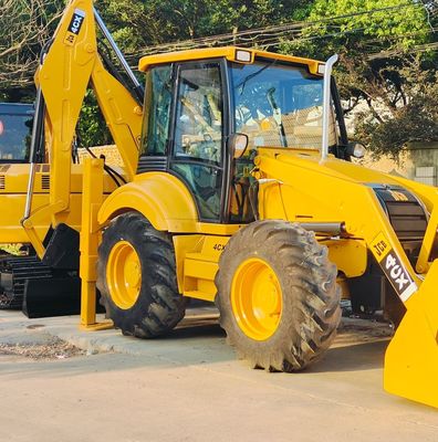 74.6kW JCB 4CX Gebrauchtlader Gelb 4378kg Aufzug Zweithander Backhoe-Lader Rad bewegt
