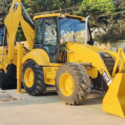 74.6kW JCB 4CX Gebrauchtlader Gelb 4378kg Aufzug Zweithander Backhoe-Lader Rad bewegt